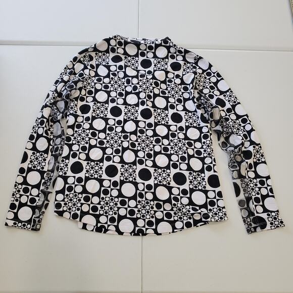 IBKUL Shirt Womens Medium Black White Long Sleeve Quarter Zip UPF 50+ Golf - Picture 2 of 9